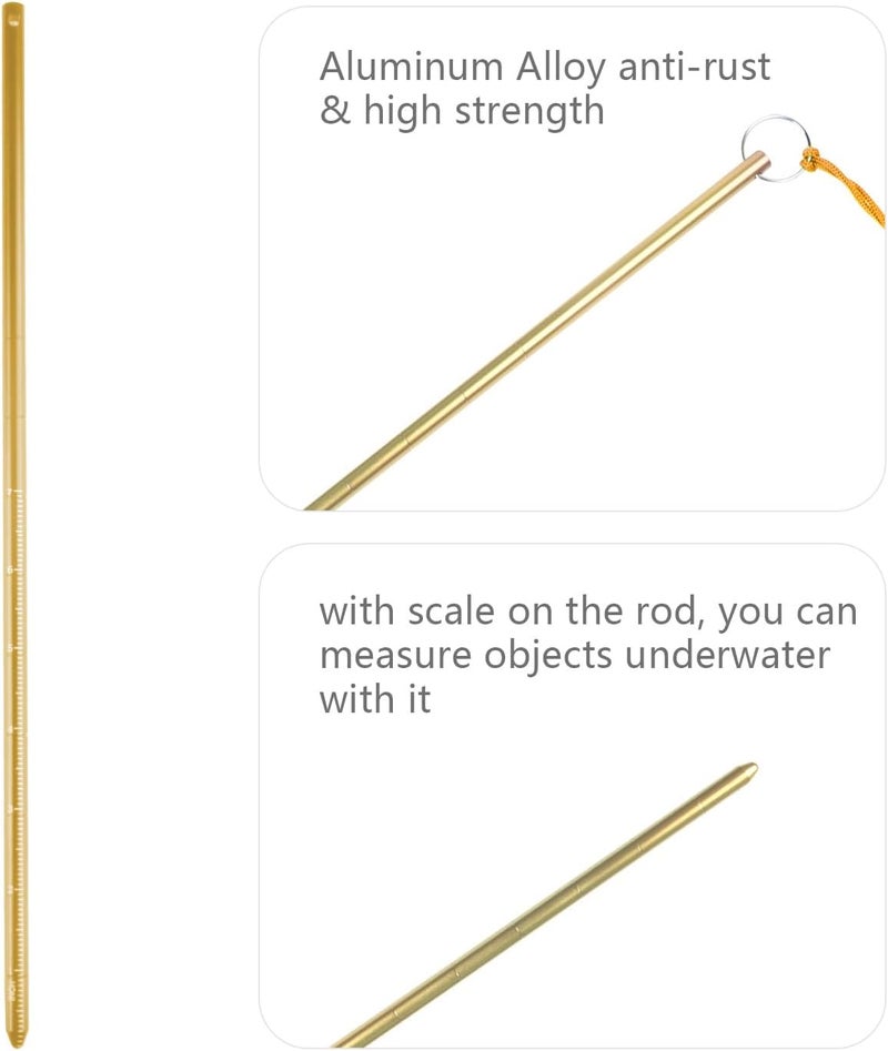 ORCATORCH Scuba Diving Pointer 13 inchs Aluminum Alloy Lobster Tickle Pointer Underwater Shaker Noise Maker Dive Stick Rod with Lanyard Multifunctional Scuba Diving Accessories - Image 2